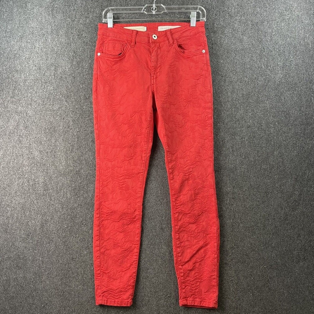 Pilcro & The Letterpress High Rise Skinny red sz 28